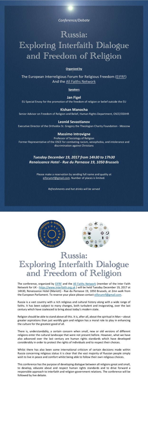 Russia: Exploring Interfaith Dialogue and Freedom of Religion - A conference and debate Russia: Exploring Interfaith Dialogue and Freedom of Religion - A conference and debate