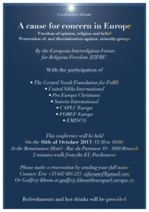 Event : A cause for concern in Europe - 16 October 2013 - Brussels