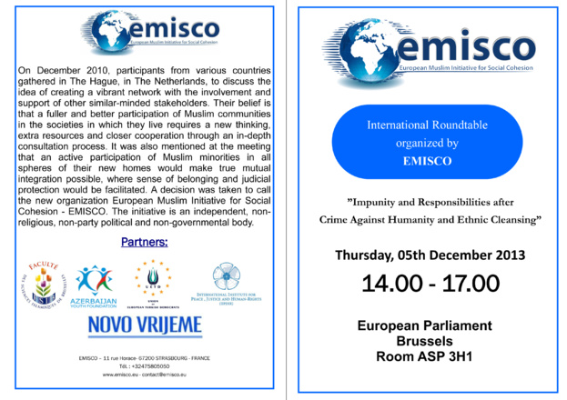 Event : Impunity and Responsibilities after Crime Against Humanity and Ethnic Cleansing Event : Impunity and Responsibilities after Crime Against Humanity and Ethnic Cleansing