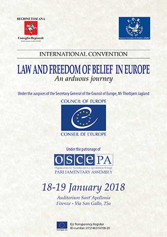 International Convention: Law and Freedom of Belief in Europe, an arduous journey