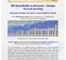 IRF Roundtable in Europe - Brussels - 23 october 2014